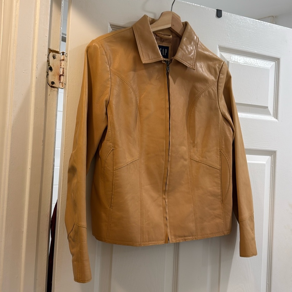 Vintage Gap Tan Geunine Leather Jacket
